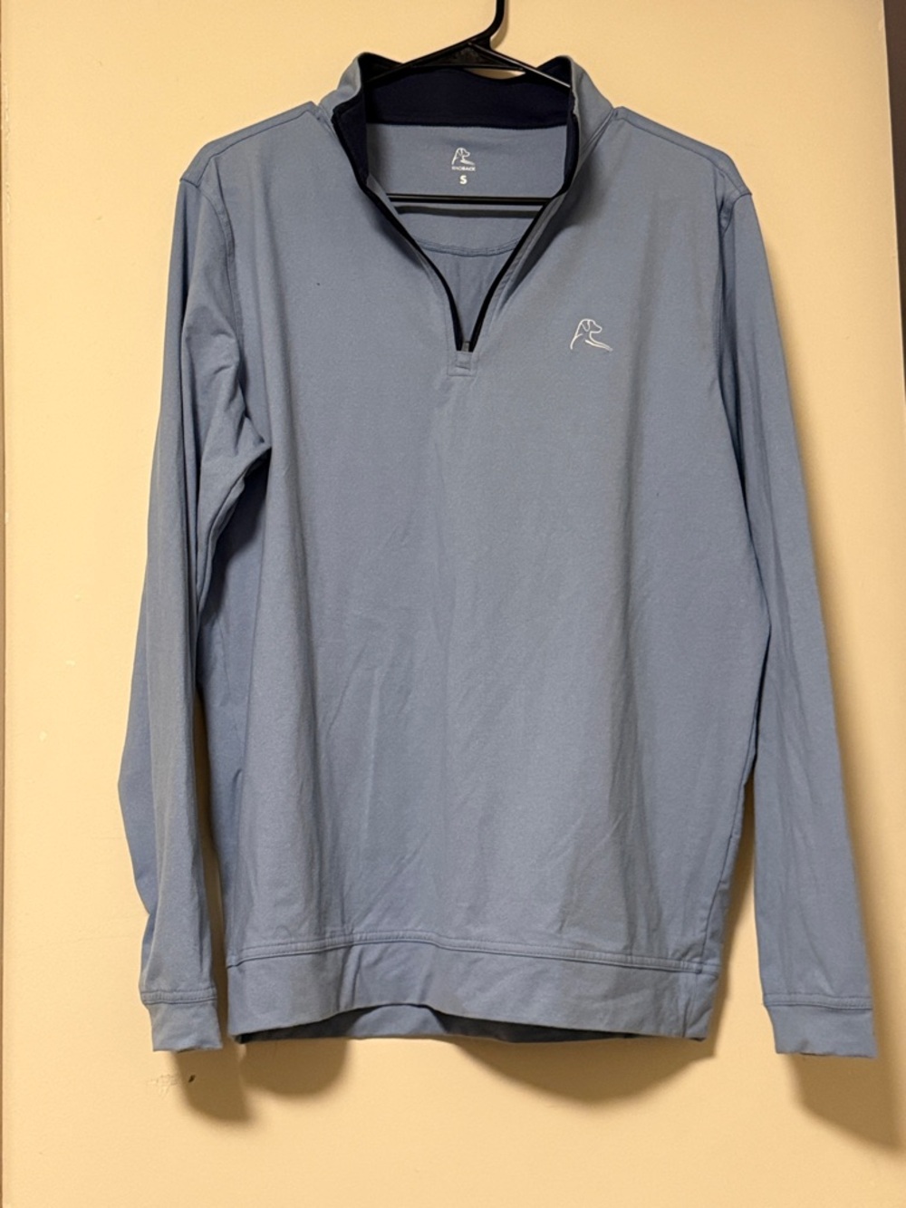 Rhoback Men’s Solid Light Blue Quarter-Zip Sweater